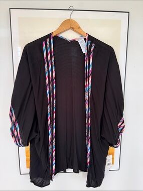 La Blanca Black Swim Coverup with Multicolor Trim